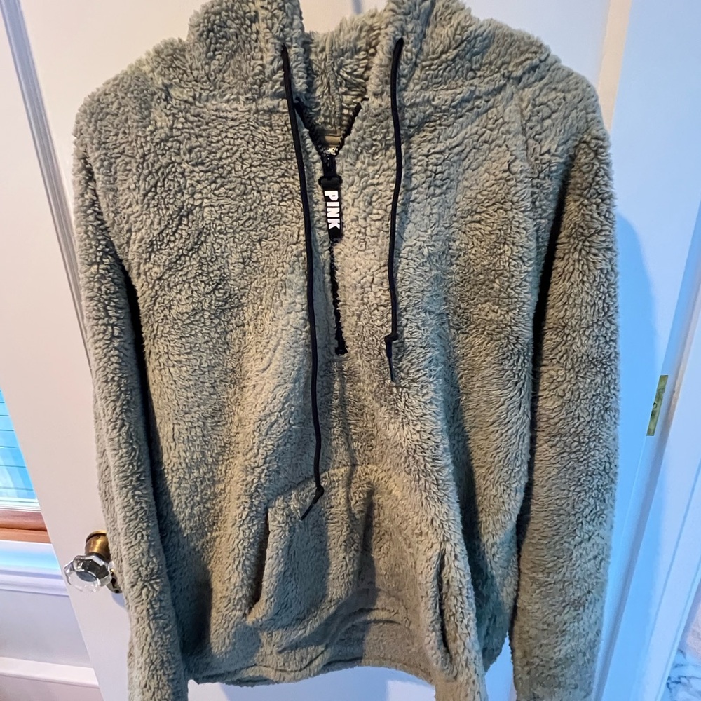 PINK Sherpa quarter zip